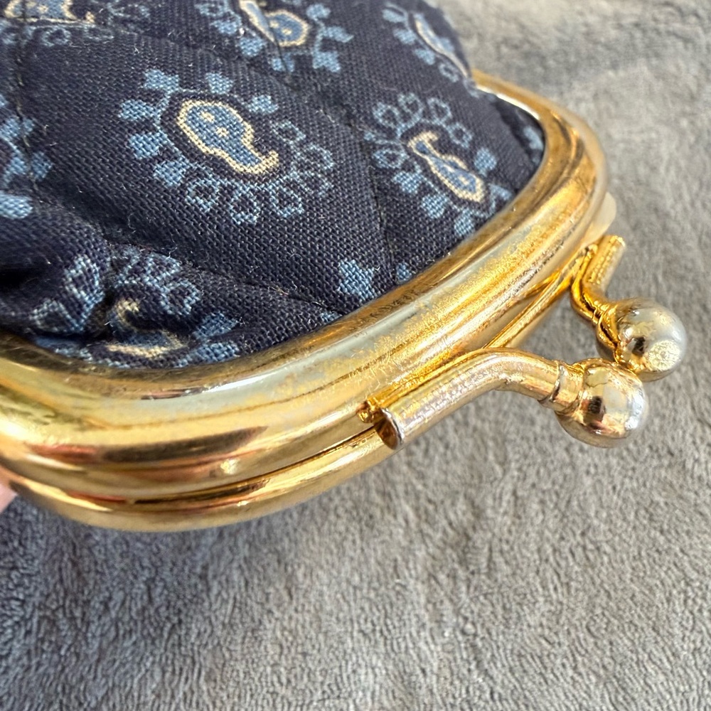 Vintage 1998 Vera Bradley “Classic Navy” Kiss Lock Coin Purse - Picture 4 of 6